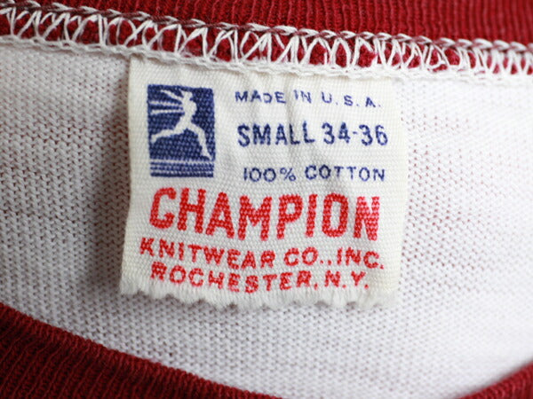 50s 希少サイズS ★ Champion チャンピオン ハーバード プリント 半袖 リンガー Tシャツ ( メンズ 男性 ) 50年代 ビンテージ ランタグ