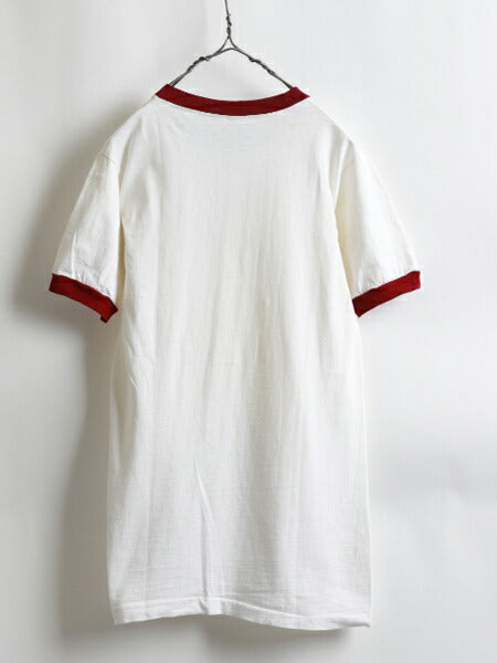 50s 希少サイズS ★ Champion チャンピオン ハーバード プリント 半袖 リンガー Tシャツ ( メンズ 男性 ) 50年代 ビンテージ ランタグ