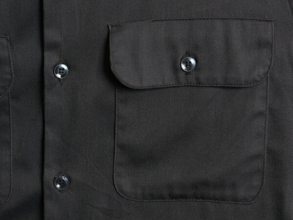 70s USA製 ★ ビッグヤンク 長袖 ワーク シャツ メンズ M 古着 ヴィンテージ ポケット付き ノーアイロン 無地 マチ付き チャコール グレー