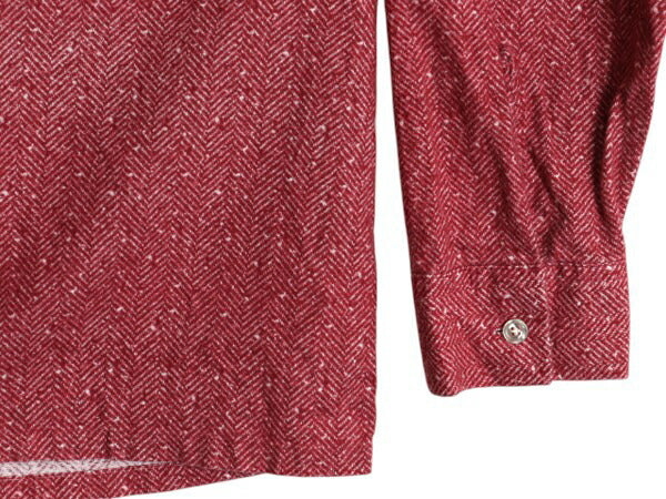 70s ★ ヘリンボーン ストライプ プリント フランネル シャツ メンズ L / 古着 ヴィンテージ 長袖シャツ ネルシャツ ボックス ポケット付き