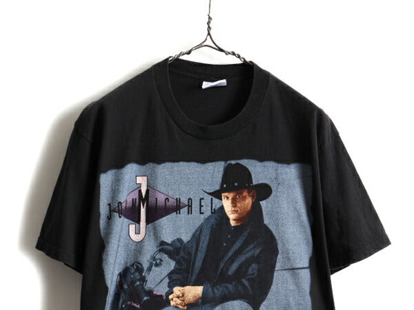 90s John Michael Montgomery ジョン マイケル モンゴメリー ツアー プリント 半袖 Tシャツ (L)