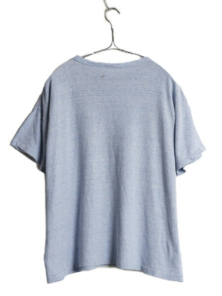 70s USA製 ★ チャンピオン カレッジ プリント 半袖 Tシャツ メンズ XL~ 小さめ L 程/ 古着 ヴィンテージ 当時物 バータグ 88 12 霜降り 青