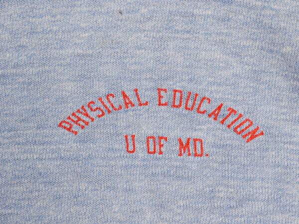 70s USA製 ★ チャンピオン カレッジ プリント 半袖 Tシャツ メンズ XL~ 小さめ L 程/ 古着 ヴィンテージ 当時物 バータグ 88 12 霜降り 青
