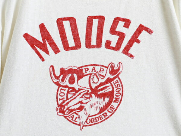 50s ★ Champion チャンピオン ランナーズ タグ MOOSE フロッキー プリント 半袖 Tシャツ ( メンズ 男性 M ) 50年代 ビンテージ ランタグ
