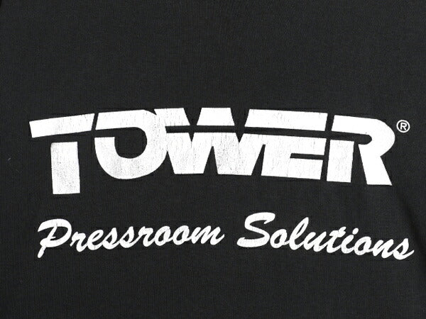 90s ★ TOWER ロゴ プリント Tシャツ メンズ XL / 古着 オールド 当時物 グラフィック 大きいサイズ 企業物 シンプル モノトーン ブラック