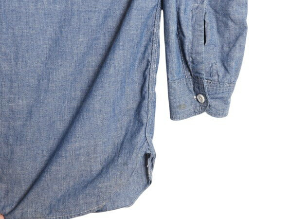 40s ★ パイオニア シャンブレー シャツ メンズ XL 程/ 古着 ヴィンテージ ワーク 100% コットン マチ付き カスタムメイド ハンドペイント