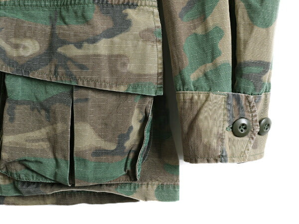 60s 70s ★ US ARMY 米軍実物 ERDL ブラウンリーフ カモ ジャングルファティーグ ジャケット SMALL REGULAR 60年代 70年代 ミリタリー 迷彩