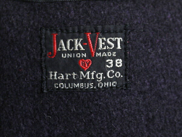 50's ビンテージ ★ JACK-VEST ジャックベスト フルジップ ウール ワーク ベスト ( メンズ 男性 38 ) 50年代 ヴィンテージ ネイビー 古着