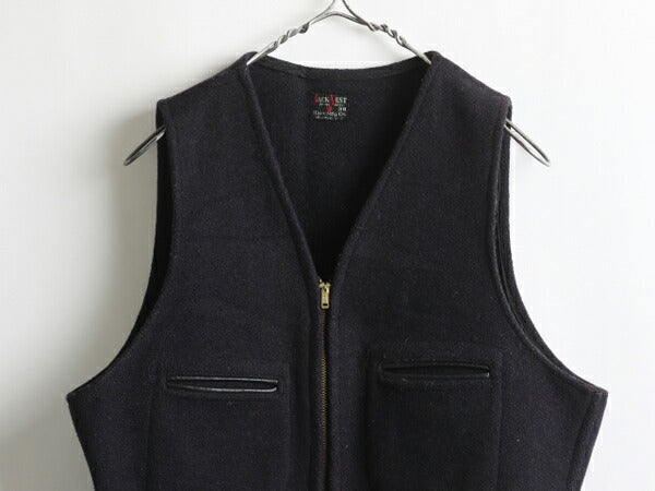 50's ビンテージ ★ JACK-VEST ジャックベスト フルジップ ウール ワーク ベスト ( メンズ 男性 38 ) 50年代 ヴィンテージ ネイビー 古着