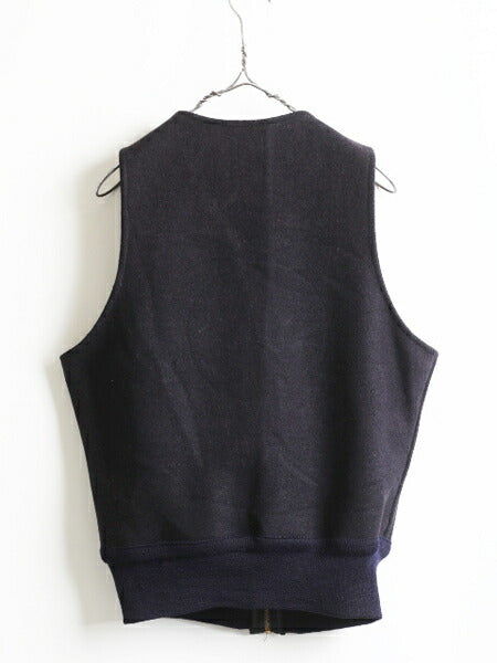 50's ビンテージ ★ JACK-VEST ジャックベスト フルジップ ウール ワーク ベスト ( メンズ 男性 38 ) 50年代 ヴィンテージ ネイビー 古着