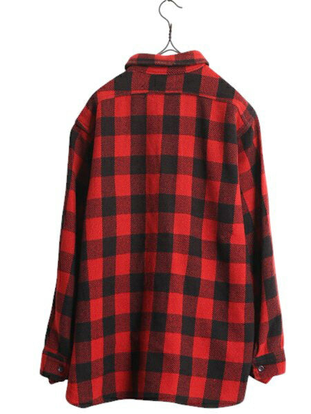 40s ★ BIGYANK マチ付き ブロック チェック ウール シャツ メンズ M 程 / ヴィンテージ ビッグヤンク 長袖シャツ CPO ワーク バッファロー
