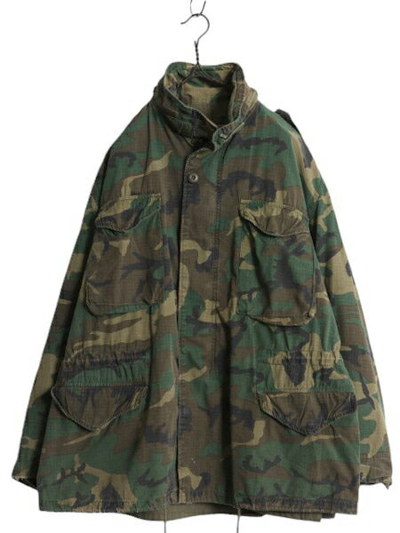 70s ★ 初期 ALPHA INDUSTRIES社製 LC-1 リーフ カモ M-65 フィールド ジャケット LARGE REGULAR 民間 USA製 ヴィンテージ リップストップ