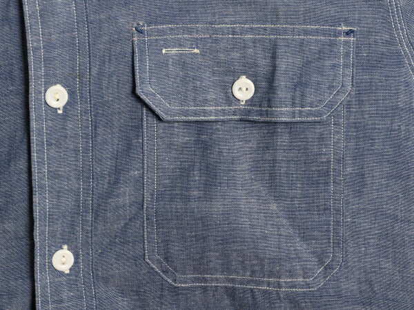 デッドストック 40s ★ パイオニア マチ付き シャンブレー シャツ 15 メンズ XL 程/ 新品 ヴィンテージ 100% コットン モンゴメリーワード