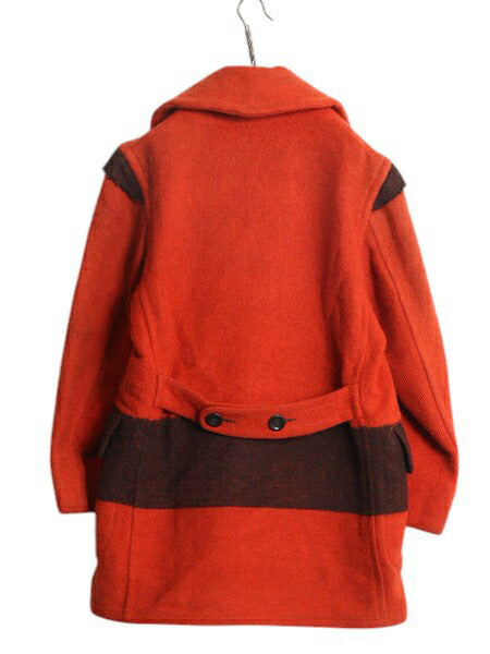 30s ★ CARSS MACKINAW ダブルブレスト マッキーノ コート メンズ M / ヴィンテージ ボーダー ブランケット ウール ダブル ジャケット 赤