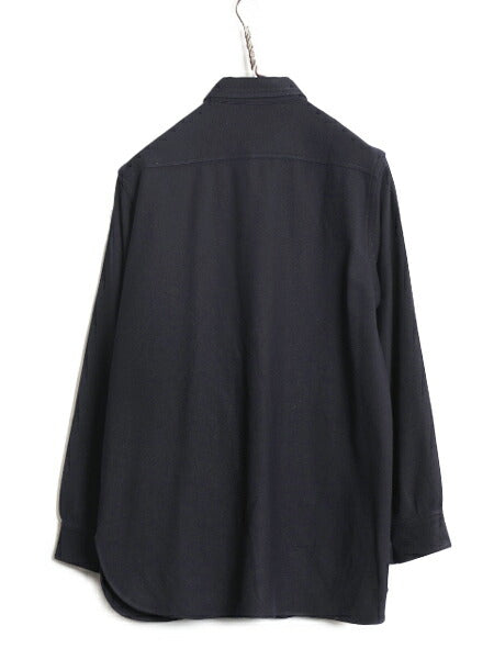 40s ★ 米軍実物 USN ネイビー 片ポケ CPO シャツ メンズ S 程 古着 ヴィンテージ ミリタリー NAVY 海軍 ウール 無地 紺 マチ付き ダブル襟