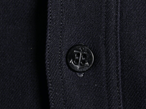 40s ★ 米軍実物 USN ネイビー 片ポケ CPO シャツ メンズ S 程 古着 ヴィンテージ ミリタリー NAVY 海軍 ウール 無地 紺 マチ付き ダブル襟