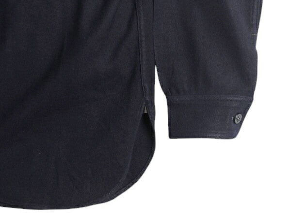 40s ★ 米軍実物 USN ネイビー 片ポケ CPO シャツ メンズ S 程 古着 ヴィンテージ ミリタリー NAVY 海軍 ウール 無地 紺 マチ付き ダブル襟