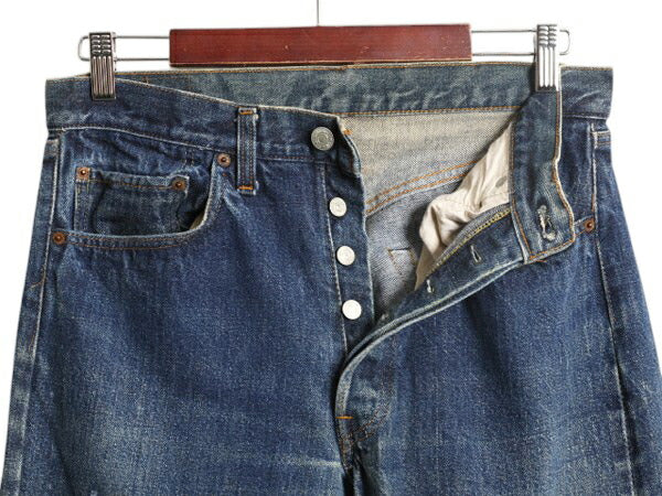 70s ★ リーバイス 501 66前期 インディゴ デニム パンツ メンズ 33 34 / USA製 ヴィンテージ 赤耳 耳付き シングル ストレート 紙パッチ