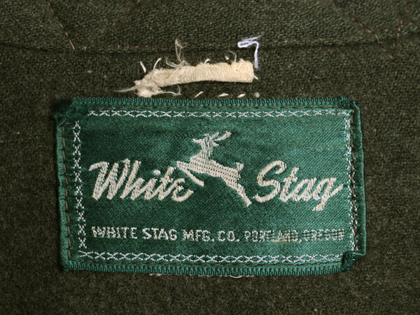 50s ★ ホワイトスタッグ ウール シングル マッキーノ ジャケット メンズ L 程/ USA製 古着 ヴィンテージ クルーザー ハンティング カーキ