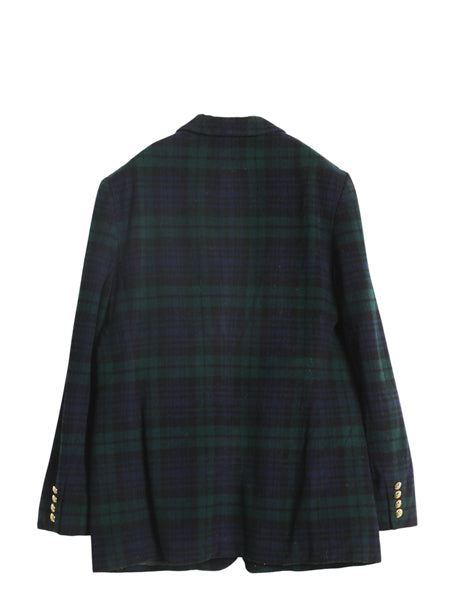 90s ローレン ラルフローレン テーラード ジャケット レディース XL / オールド ポロ ウール カシミヤ ブラックウォッチ ブレザー きれいめ