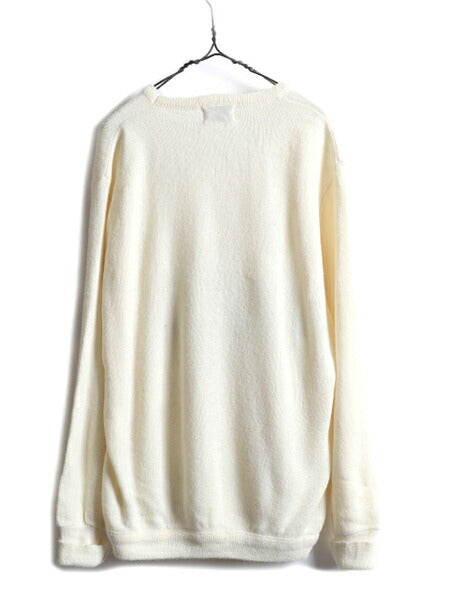 80s ★ JCPENNEY THE FOX Vネック アクリル ニット セーター メンズ レディース L 80年代 ヴィンテージ JCペニー ワンポイント ナチュラル