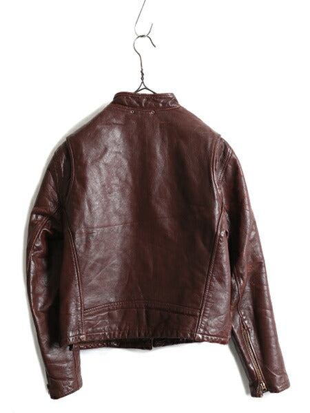 70s USA製 ★ フィデリティ 本革 レザー シングル ライダース ジャケット レディース M 程/ 70年代 FIDELITY ヴィンテージ フルジップ 中綿