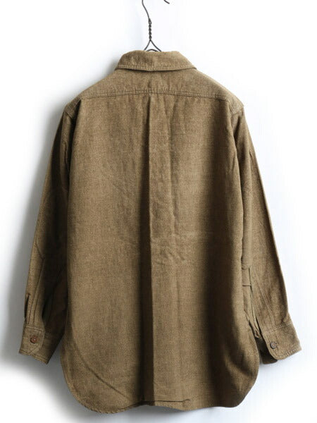 30's U.S.ARMY プルオーバー マチ付き ウール 長袖 シャツ (M 程)