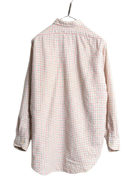 60s ★ タッタソール チェック 長袖 シャツ メンズ M 程 ヴィンテージ 長袖シャツ ポケット付き ウール 混 ヴィエラ 素材 スコットランド製