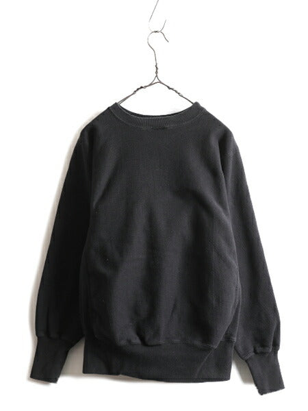 90s ★ チャンピオン 2段 カレッジ 刺繍 リバースウィーブ スウェット メンズ M / 90年代 オールド Champion 裏起毛 ブラック スエット 黒