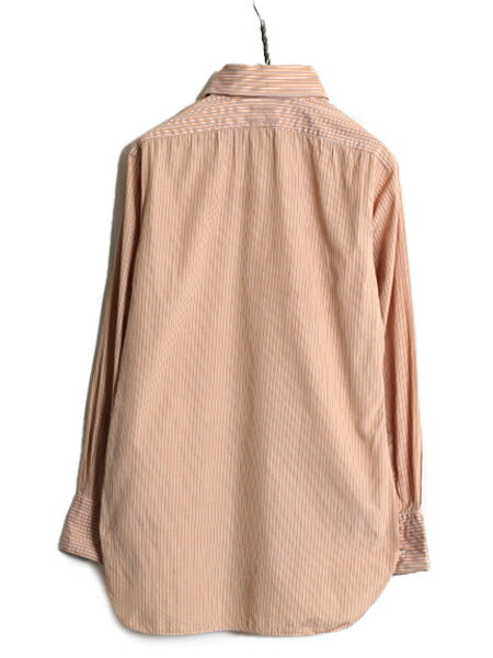 デッドストック 70s ビスポーク ★ ARTHUR GLUCK ストライプ 長袖 ドレス シャツ メンズ M 程/ 新品 70年代 ヴィンテージ USA製 コットン