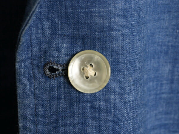70s 80s USA製 ★ Abercrombie&Fitch シャンブレー テーラード ジャケット メンズ M 程 ヴィンテージ 黒タグ アバクロ コットン ベタシャン