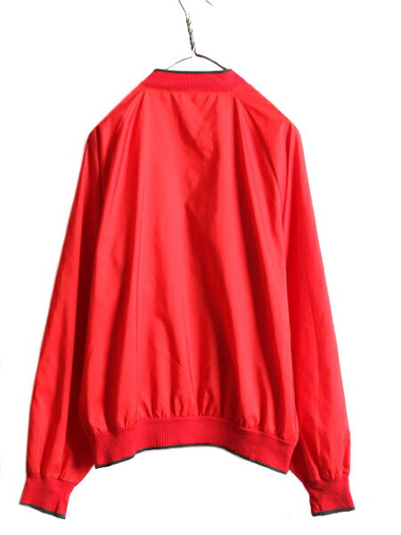 60s ★ Jockey フルジップ ナイロン ジャケット メンズ M / 古着 60年代 ヴィンテージ ジャンパー ブルゾン 無地 ポケット付き 2トーン 赤