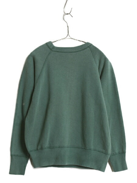 60s USA製 ★ チャンピオン 2段 カレッジ プリント スウェット メンズ M 古着 ランタグ ヴィンテージ トレーナー 裏起毛 100% コットン 緑