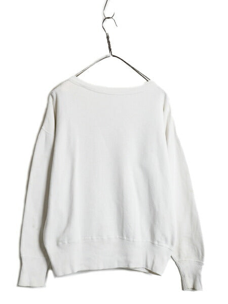 50s USA製 ★ チャンピオン 2段 プリント スウェット メンズ M / 古着 小文字 ランタグ ヴィンテージ 裏起毛 100% コットン トレーナー 白