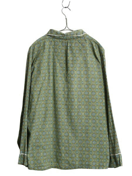 60s ★ Weldon 総柄 オープンカラー パジャマ シャツ メンズ L / 古着 ヴィンテージ コットン スリーピング 開襟 ボックス マルチカラー