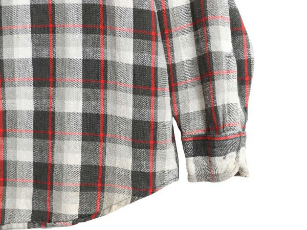 60s ★ ビッグマック チェック ヘビー フランネル シャツ メンズ L / 古着 ヴィンテージ JCペニー 100% コットン ネルシャツ 黒 白 ベース