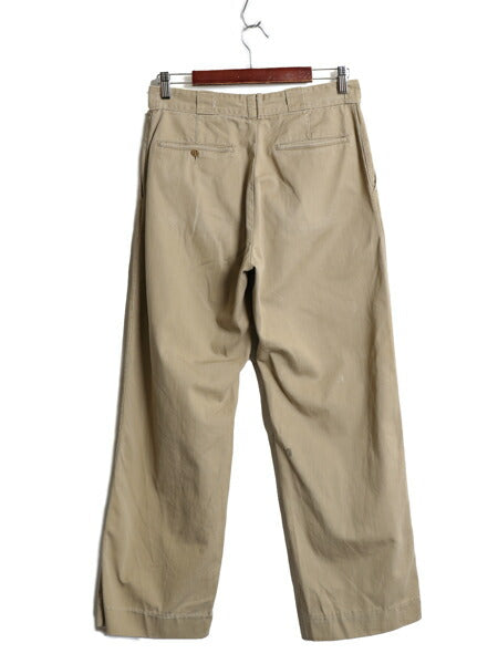 50s USA製 ★ ディッキーズ ワーク チノ パンツ 実寸 31 28 程 古着 ヴィンテージ 100% コットン チノパン ボタンフライ ストレート カーキ