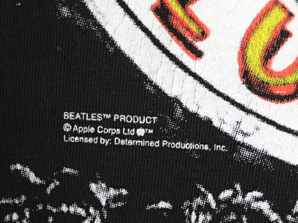 90s USA製 ★ ビートルズ オールオーバー プリント Tシャツ メンズ XL / 90年代 オールド Beatles オフィシャル イラスト バンド ロック 黒
