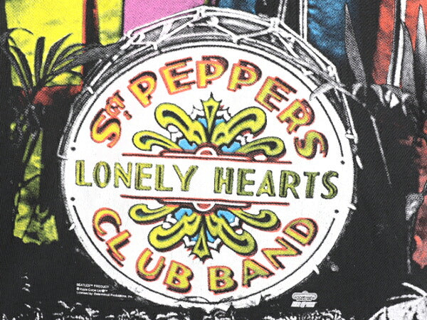 90s USA製 ★ ビートルズ オールオーバー プリント Tシャツ メンズ XL / 90年代 オールド Beatles オフィシャル イラスト バンド ロック 黒