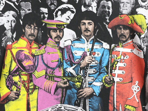 90s USA製 ★ ビートルズ オールオーバー プリント Tシャツ メンズ XL / 90年代 オールド Beatles オフィシャル イラスト バンド ロック 黒