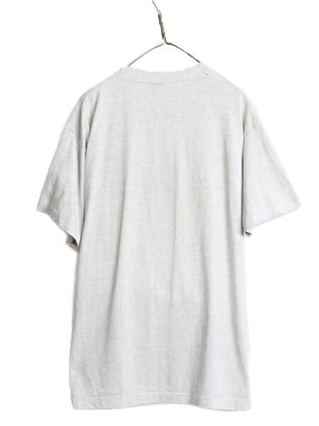 90s ★ ぶち抜き スマイル イラスト プリント Tシャツ メンズ XXL 古着 90年代 オールド 撃ち抜き アート ニコちゃん 大きいサイズ 2XL 灰