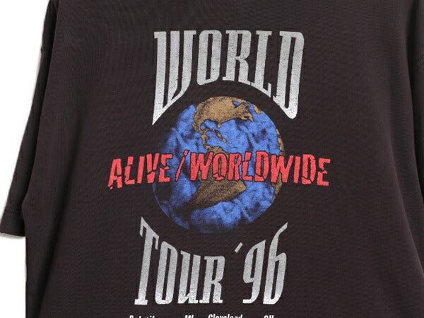 90s ★ キッス ツアー イラスト プリント Tシャツ メンズ L 黒 90年代 オールド KISS 当時物 オフィシャル バンド ロック メタル ブラック