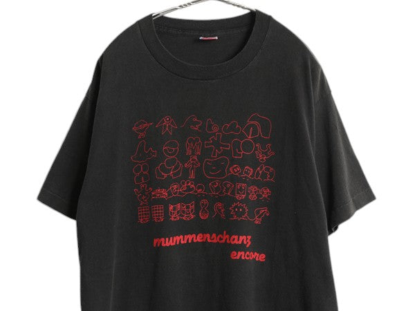 90s USA製 ★ Mummenschanz アート イラスト プリント Tシャツ メンズ XL 古着 90年代 オールド 当時物 グラフィック シングルステッチ 黒