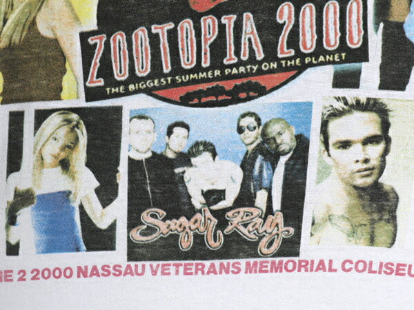 00s ★ Z100 ズートピア 2000 フェスティバル プリント Tシャツ メンズ XL 当時物 オールド ツアー ロック ヒップホップ バンド フォト 白