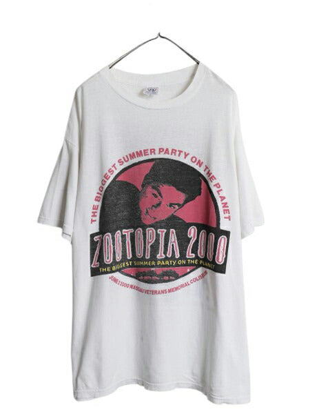 00s ★ Z100 ズートピア 2000 フェスティバル プリント Tシャツ メンズ XL 当時物 オールド ツアー ロック ヒップホップ バンド フォト 白