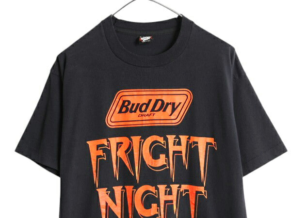 90s USA製 ★ バドワイザー ロゴ プリント Tシャツ メンズ XL / 古着 オールド オフィシャル ビール 企業物 当時物 シングルステッチ 黒