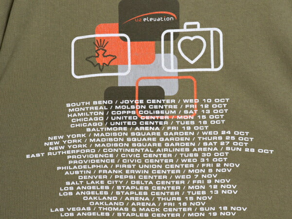 00s USA製 ★ U2 ツアー イラスト プリント Tシャツ メンズ XL / 古着 オールド 当時物 オフィシャル バンド ロック グラフィック オリーブ