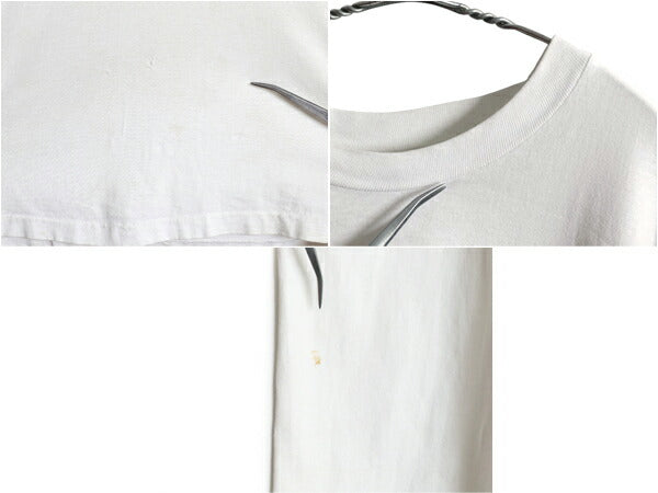 90s USA製 ★ リーバイス ひまわり アート イラスト プリント Tシャツ メンズ M 程/ オールド メッセージ アヴェドン シングルステッチ 白