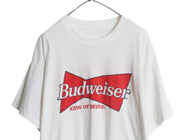 90s ★ バドワイザー ロゴ 両面 プリント Tシャツ メンズ XL オールド ビール 企業物 当時物 グラフィック シングルステッチ 大きいサイズ
