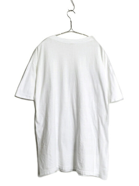 90s ★ イーグル x 大統領 アート イラスト プリント Tシャツ メンズ XL~ / 古着 オールド 偉人 アニマル グラフィック シングルステッチ 白